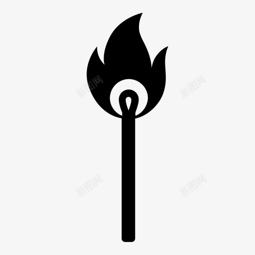 火柴火焰燃烧图标svg_新图网 https://ixintu.com 火柴 火焰 点火器 点火工具 燃烧
