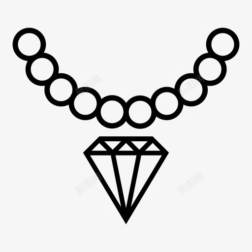 钻石项链珍珠奢侈品图标svg_新图网 https://ixintu.com 奢侈品 宝石 时装 珍珠 珠子 珠宝 配件 钻石 钻石项链