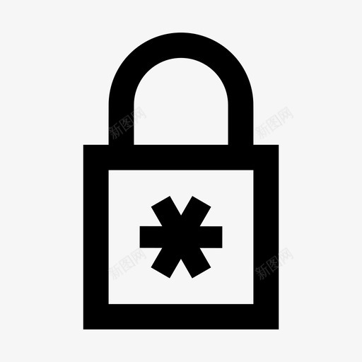 锁aesterik传统型图标svg_新图网 https://ixintu.com aesterik 传统型 保护 加密 安全 密码 无钥匙 禁用 锁 锁定