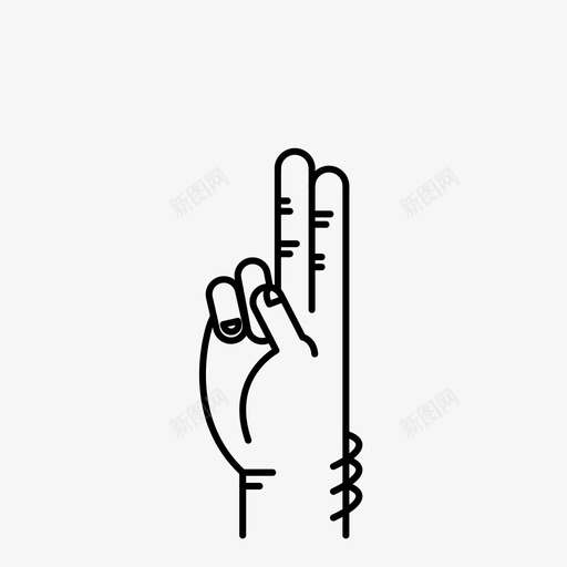 2号手指头发图标svg_新图网 https://ixintu.com 2号 信号 头发 手 手指 抬起 第二