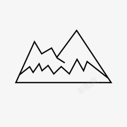 地形轮廓山地形坚硬图标高清图片
