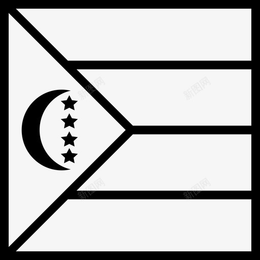 科摩罗星星纸图标svg_新图网 https://ixintu.com 世界 国家 方旗 旗帜 星星 月亮 标记 点 科摩罗 纸