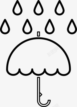 自然降水伞天气风暴图标高清图片