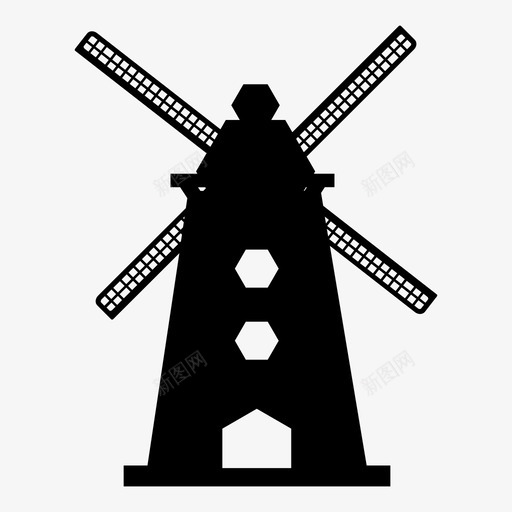 风车非常规能源风力发电图标svg_新图网 https://ixintu.com 生产 电力 自然能源 荷兰 非常规能源 风力发电 风能 风车