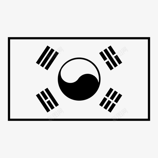 韩国国家国旗图标svg_新图网 https://ixintu.com 亚洲 位置 国家 国旗 地方 阳 阴 韩国