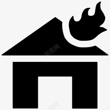 房子着火了建筑物坚固的图标图标