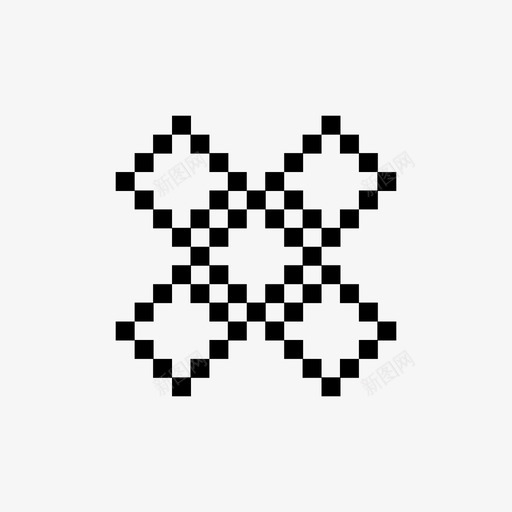 像素图案正方形像素化图案图标svg_新图网 https://ixintu.com 像素化图案 像素图案 十字 图案 多个 正方形 点 相等 组