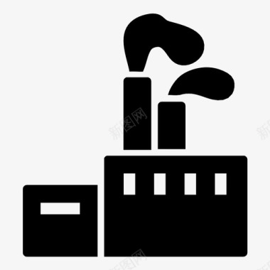 工厂制造业污染图标图标