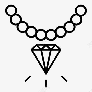 钻石项链珠宝奢华图标图标