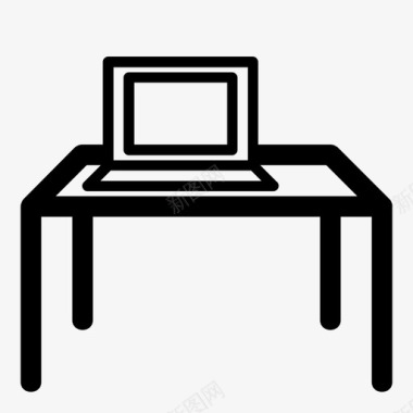 办公桌家具笔记本电脑图标图标
