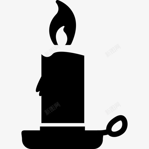 带蜡烛的烛台工具和器具基本用途图标svg_新图网 https://ixintu.com 基本用途 工具和器具 带蜡烛的烛台