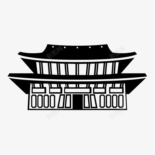 寺庙精神韩国图标svg_新图网 https://ixintu.com 历史 地标 宗教 寺庙 祈祷 神圣 精神 纪念碑 韩国 首尔