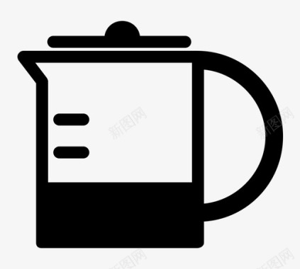 咖啡壶早餐冲泡图标图标