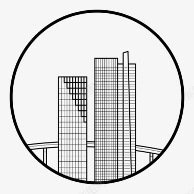 迈阿密建筑城市图标图标