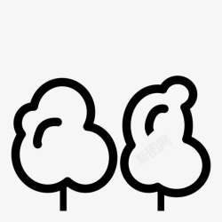 春天小镇树木园丁园艺图标高清图片