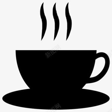 茶蒸汽热咖啡图标图标