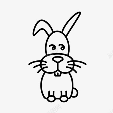 兔子哺乳动物写意图标图标