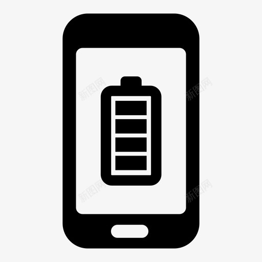 智能手机全功率手机图标svg_新图网 https://ixintu.com 全功率 手机 手机电池 智能手机 电池充满 电池充电