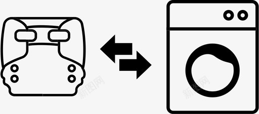 洗尿布洗衣机绿色图标svg_新图网 https://ixintu.com 婴儿 尿布 布尿布 洗尿布 洗衣机 绿色