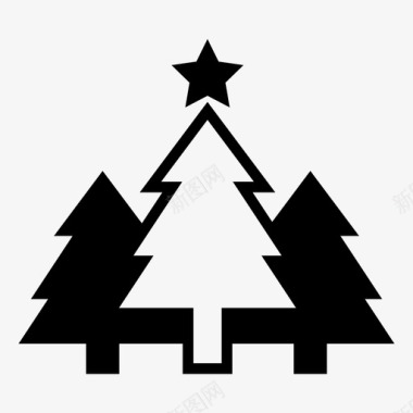 树圣诞节冬天图标图标