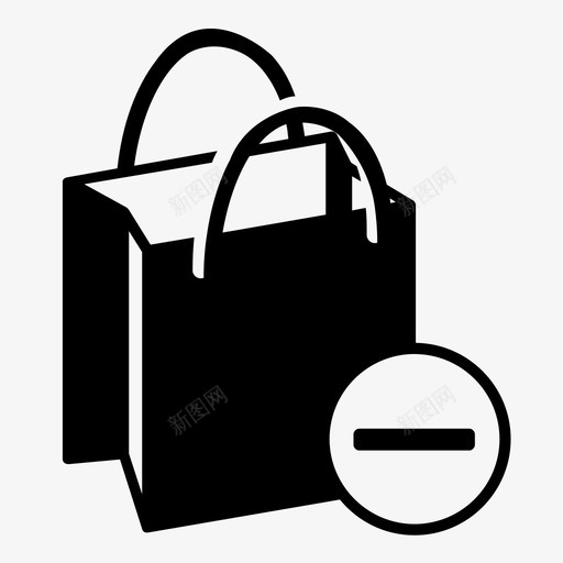 购物袋退货零售图标svg_新图网 https://ixintu.com 从购物车中移除 商店 电子商务 购买 购物袋 退货 零售
