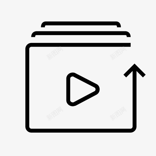 加载项视频上载图标svg_新图网 https://ixintu.com 上载 保存 加载项 媒体控制 库 视频 视频服务 重播 队列 音乐控制