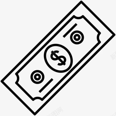 美元钞票一美元钞票买得起图标图标