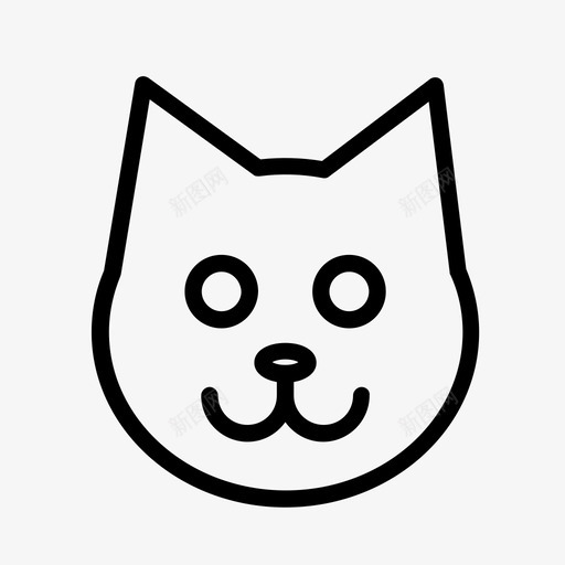 猫动物头图标svg_新图网 https://ixintu.com 动物 头 宠物 小猫 猫