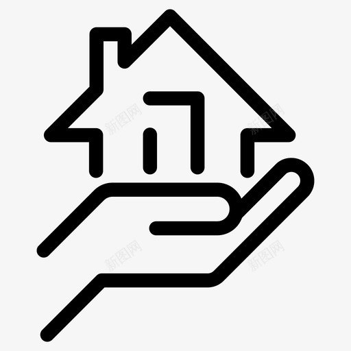 房屋贷款出售销售图标svg_新图网 https://ixintu.com 出售 房地产 房屋 房屋贷款 手 抵押 日常 物业管理 销售