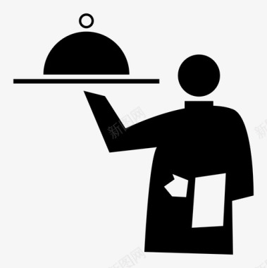 客房服务餐具送货图标图标