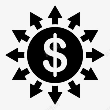 美元符号交易支出图标图标
