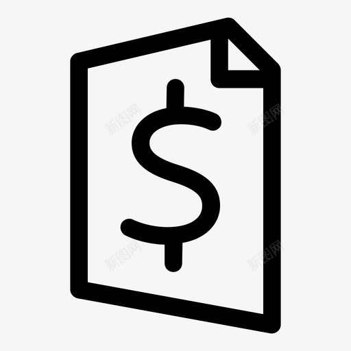 付款财务货币图标svg_新图网 https://ixintu.com 付款 安全 报表 收据 税 简单的卷曲图标 纸张 美元 订单 财务 货币