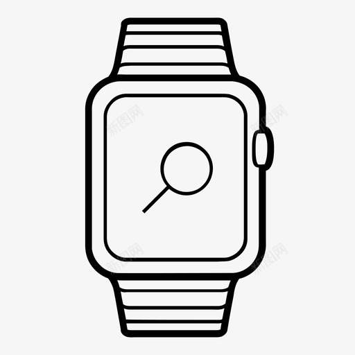 智能手表可穿戴设备搜索图标svg_新图网 https://ixintu.com 可穿戴设备 手表 搜索 放大镜 智能手表 苹果手表