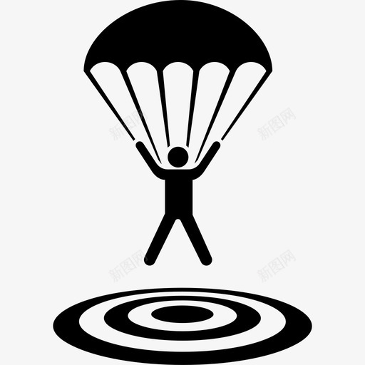 跳伞空降着陆图标svg_新图网 https://ixintu.com 目标 着陆 空降 跳伞