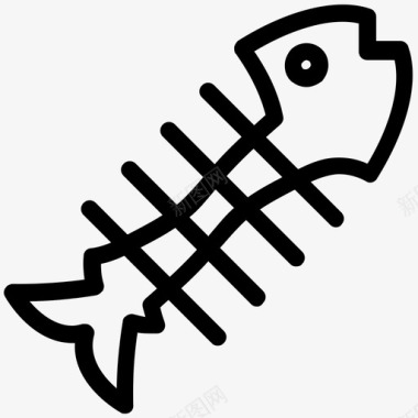 鱼骨食物海鲜图标图标