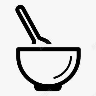 勺子在碗里桌子汤匙图标图标