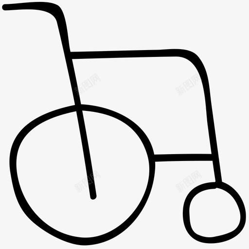 轮椅医学手绘图标svg_新图网 https://ixintu.com 医学手绘图标 轮椅