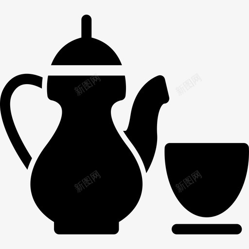 采购产品茶杯子和碟子壶图标svg_新图网 https://ixintu.com 壶 套 杯子和碟子 茶具 茶壶 采购产品茶