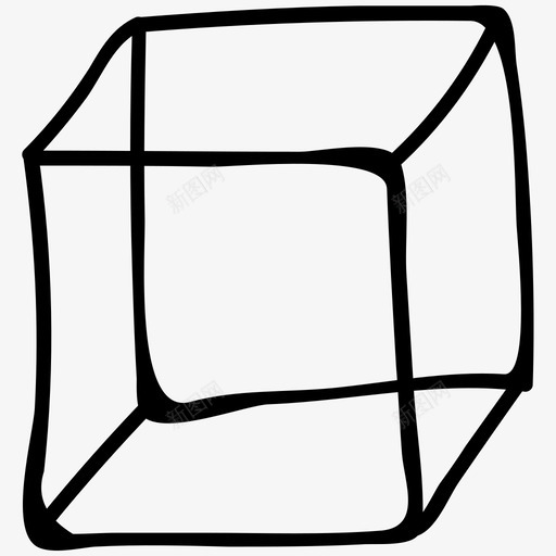 立方体科学手绘涂鸦图标svg_新图网 https://ixintu.com 科学手绘涂鸦图标 立方体