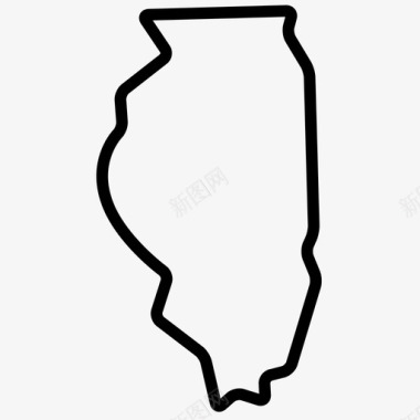 伊利诺伊州地图州图标图标