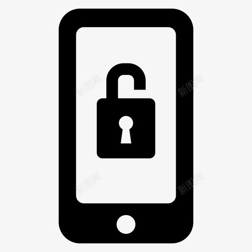 手机解锁通知密码图标svg_新图网 https://ixintu.com 保险箱 安全 密码 手机 手机解锁 服务 物品 电话 通知