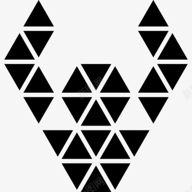 小三角形形状的多边形装饰物图标图标