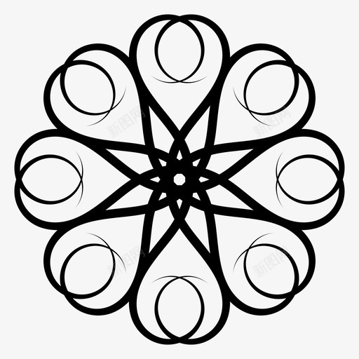 曼陀罗象征精神图标svg_新图网 https://ixintu.com 图案 圆形 形状 放松 曼陀罗 精神 装饰 象征