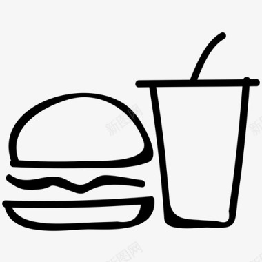 汉堡和可乐图标图标