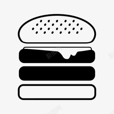 双层芝士汉堡快餐图标图标