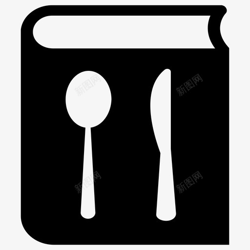 食谱书烹饪方法烹饪程序图标svg_新图网 https://ixintu.com 刀 勺子 烹饪书 烹饪方法 烹饪程序 食谱书