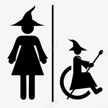 女巫洗手间标志性图标图标
