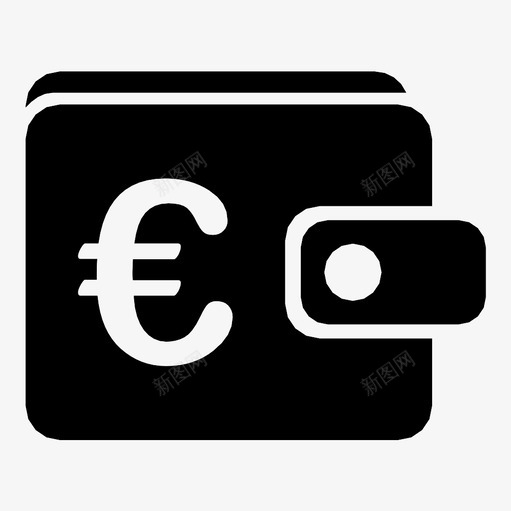 钱包支付货币图标svg_新图网 https://ixintu.com 支付 欧元 欧洲 货币 金融 钱包