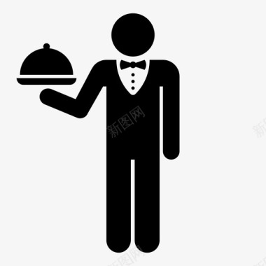 服务员餐厅人图标图标