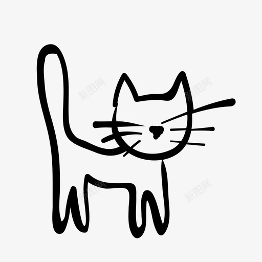 猫动物家庭图标svg_新图网 https://ixintu.com 动物 喵喵 宠物 家庭 家庭成员 小猫 水墨画 水墨画猫 猫